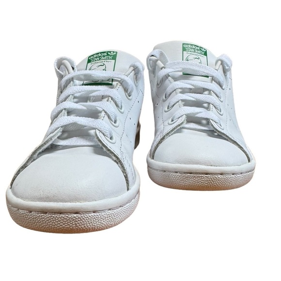 Adidas Stan Smith Girls Tennis Sneakers White Leather Youth size 1 EUC - Picture 4 of 10